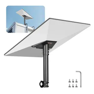 VEVOR Starlink RV Ladder Mount, 360Adjustable Angle Mounting Standard Gen 3 Pipe Kit, Heavy - Duty Steel Extra Long Starlink RV Ladder Adapter, Compatible with Gen3 and V3, Easy to Assembly, Black