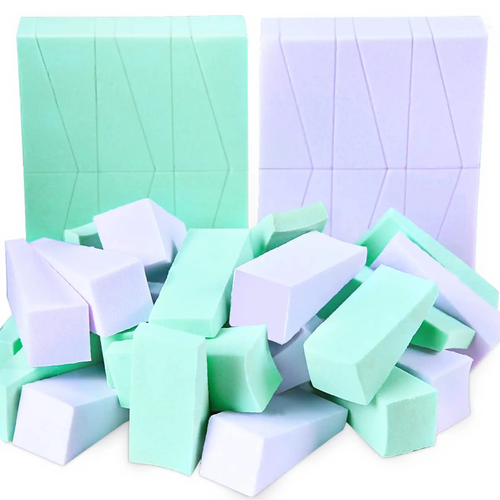 Makeup Sponge Mini Applicator Wedges, 48 Pieces Cosmetic Wedges Sponges, Blending Sponge, Face Sponges For Makeup, Disposable Makeup Applicator For Foundation Liquid Cream Latex Free.