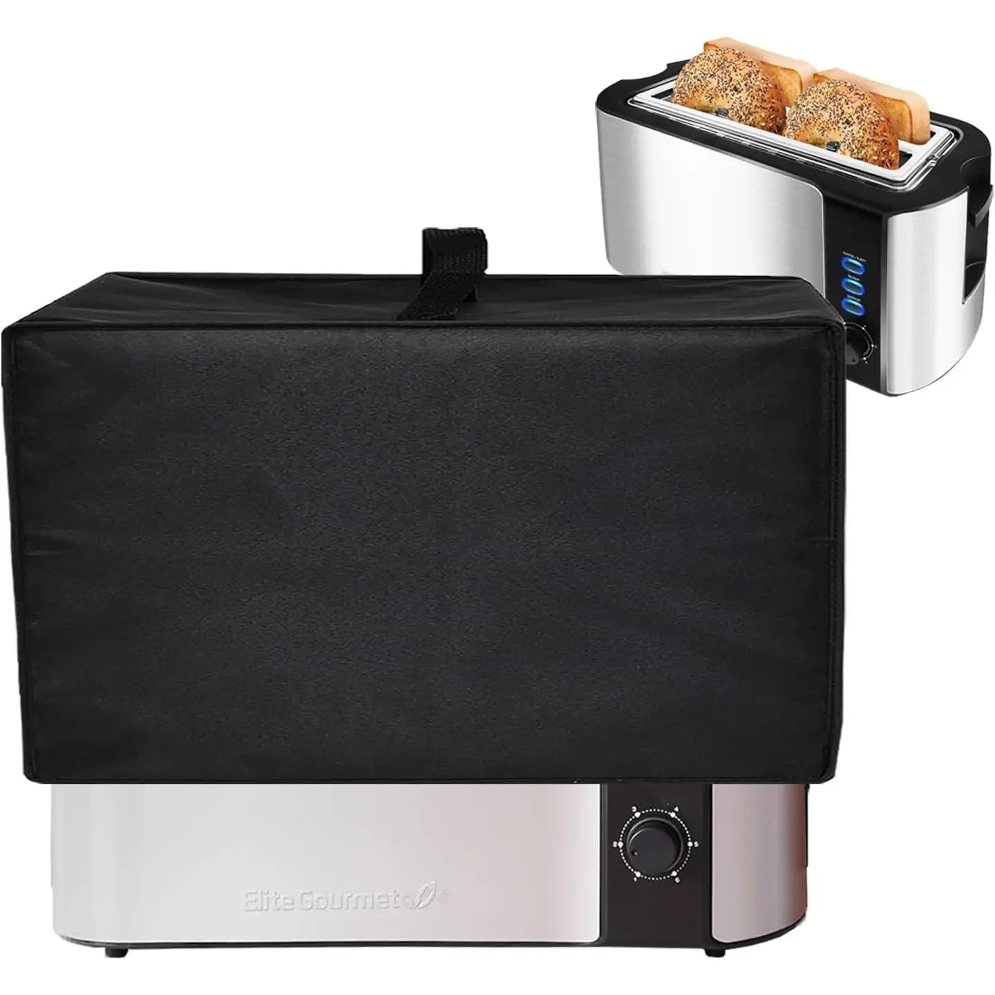 4-Slice Toaster Protect Cover, Lightweight 600D Nylon Fit for MT-110ss/ECT-3100 Model, Heavy-Duty Waterproof Heat-Resistant Dustproof Cover with Handle, Foldable Washable Home Supplies Accessory