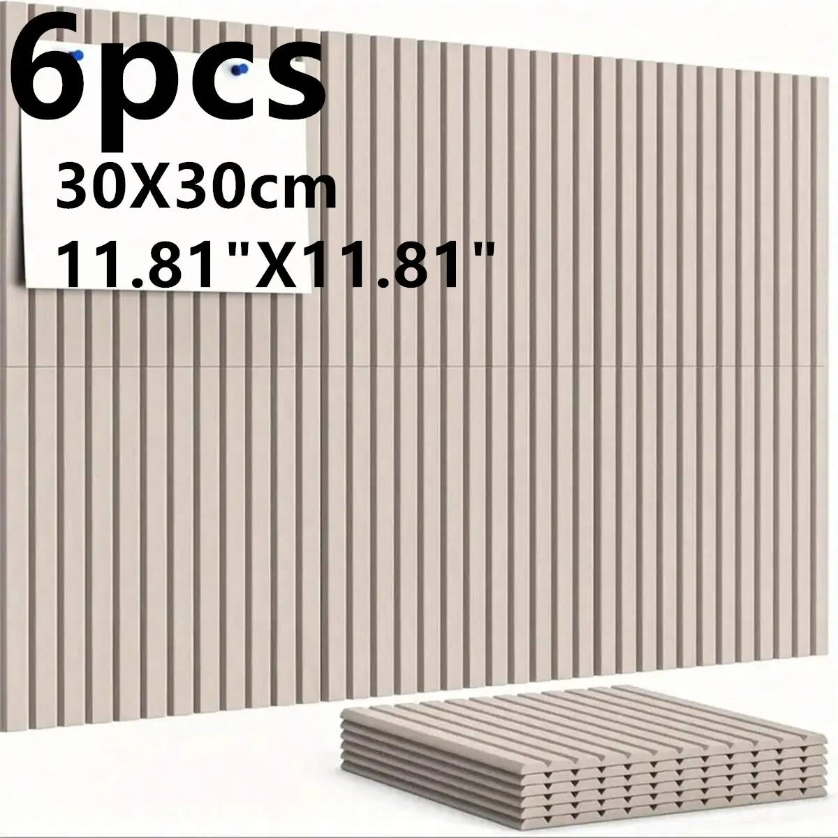 6pcs Camel Color Striped Felt Bulletin Board, Home Office Wall Display Plan Board, Square Pinboard for Office, Family, School, Office School Supplies
