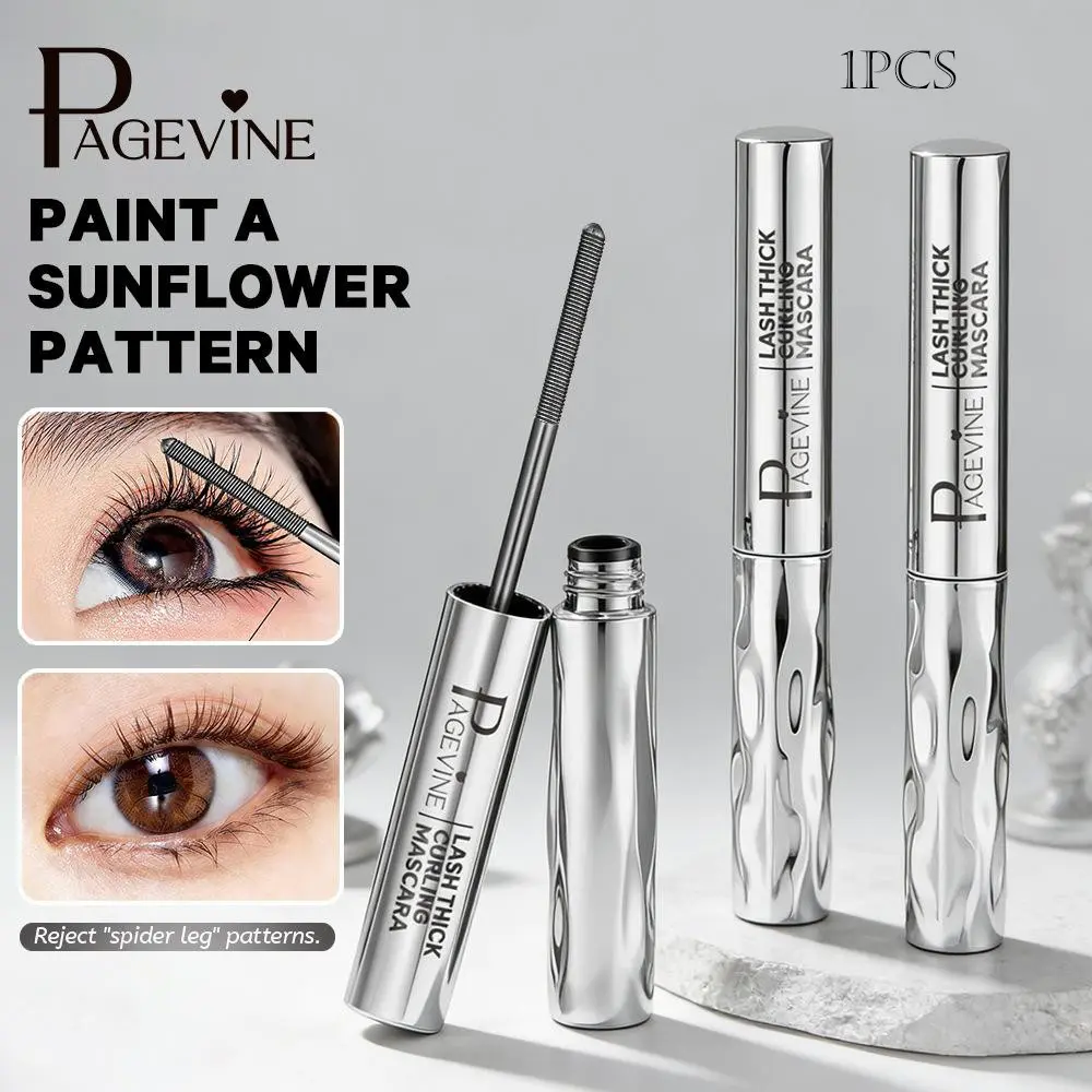 Steel Tube Mascara Base Curling Mascara Fiber Long Curl, Natural and Long-lasting Shaping, Waterproof and Non Smudging No Spider Legs Waterproof Long Lasting Separated Volumizing Lash Eye Makeup Voluminous Mascara