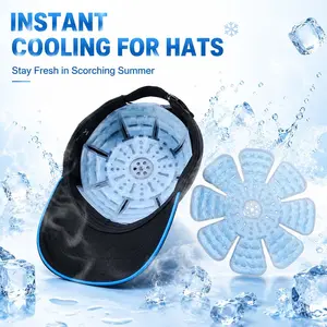 Reusable Cooling Pad, 1 Count Blue Helmet Cooling Pad for Cycling, Outdoor Sports, Summer Essentials Cooling Products, Cooling Gear for Outdoors, Circular Ice Pack Adults, Attachable Ice Packs