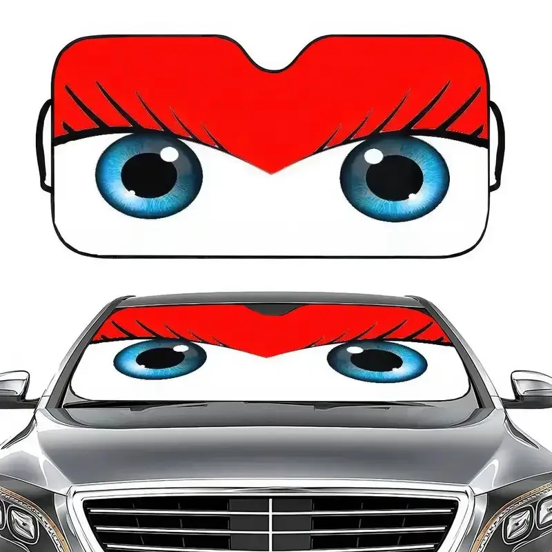 Cute Girl Car Eyes Windshield Sunshade Car Window Windscreen Cover Sun Shade Auto Sun Visor Car-covers Car Solar Protection