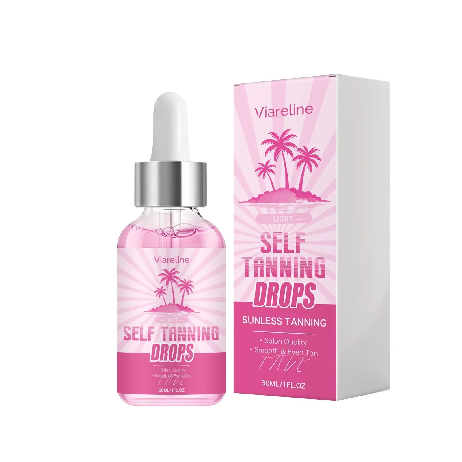 Viareline Facial Bronzing Essence Oil, Sunless Tan, Moisturizing and Hydrating, Natural Glow Effect, Skin Care Essential