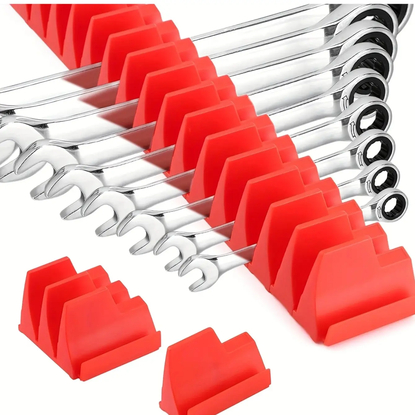 Wrench Organizer Without Wrench, 10pcs Magnetic Storage Organizer for Hexagonal Heads, Durable Modular Toolbox Holder, Home Organizer for Garage, Garage Tool Organiser