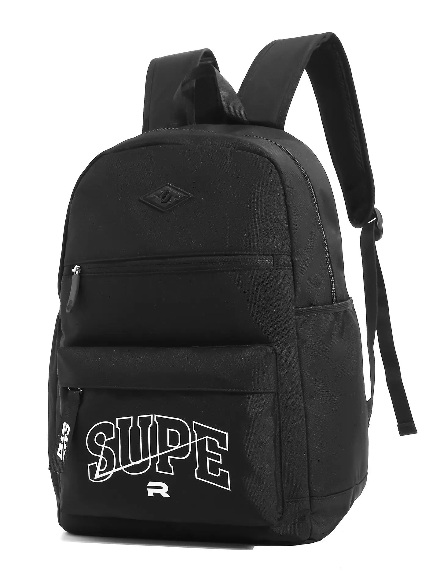 Simple Letter Solid Color Backpack, Unisex Waterproof Lightweight Student Bag, Korean Style Large Capacity Commute Backpack, Ideal for School, Work, Travel
