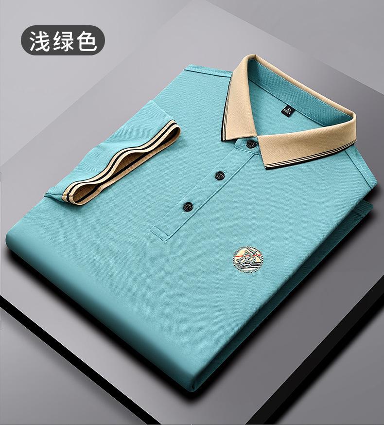 New Summer Business Casual Lapel T-shirt Light Luxury High-end Short Sleeve Exquisite Embroidery Polo Shirt Tee