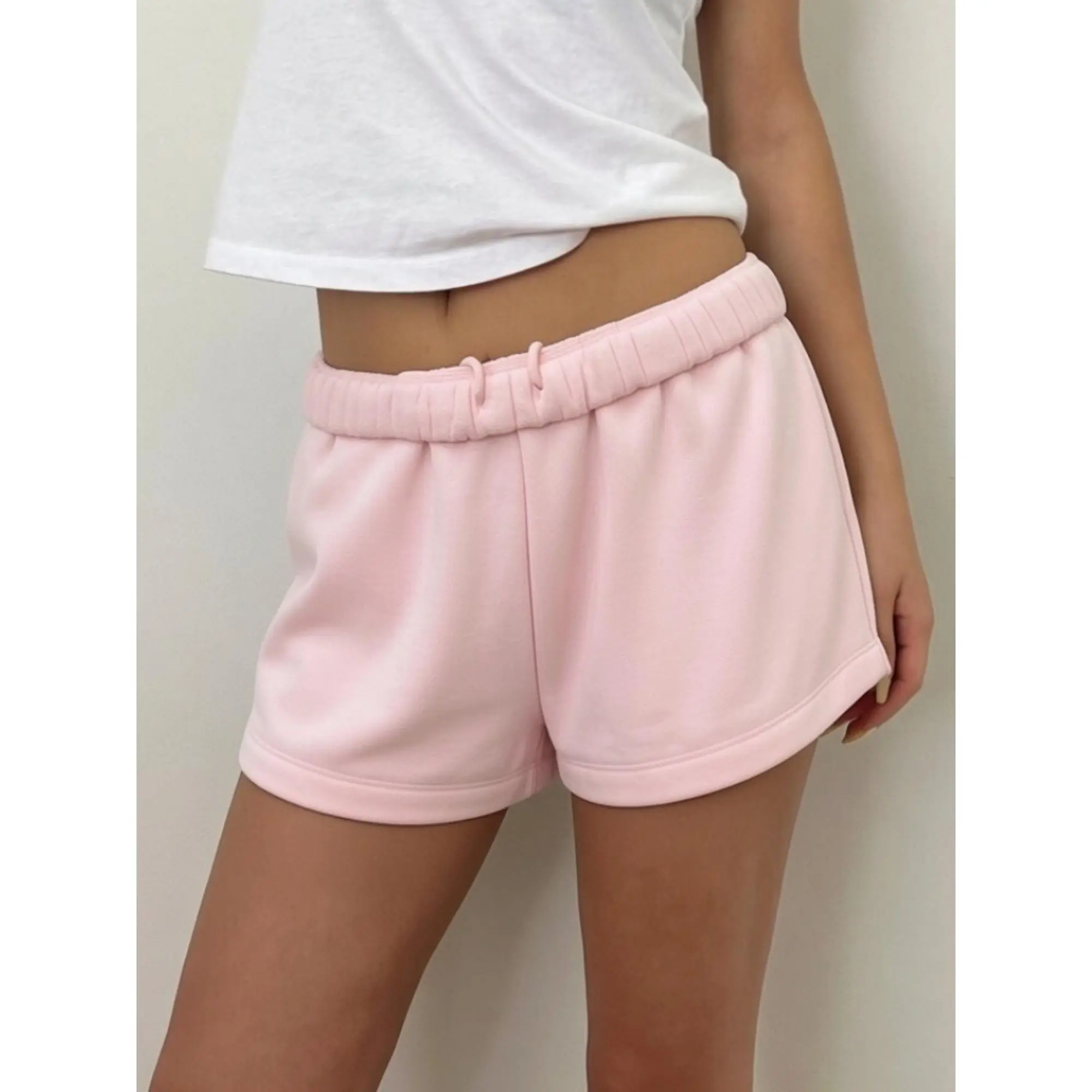 y2k Athletic Shorts Women Solid Color Drawstring Loose Fit Sweatshorts for Yoga Running