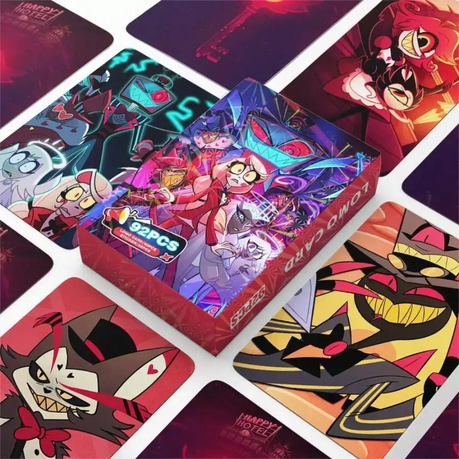 Hazbin Hotel 92PCS Photocards & Stickers, Double-Sided HD Print Scrapbooking DIY Toy for Hobbyists