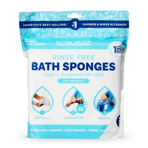 Disposable No-Rinse Bath Wipes 25 Pieces, All-Purpose Shower Wipes with Soap, Quick Clean Ideal Choice, Perfect for Travel and Camping, Single Use