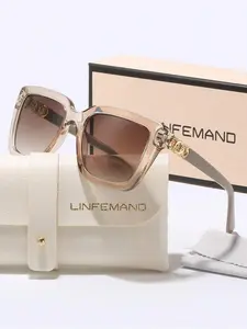 Lifemando Classic Square Frame Tinted Lens Sunglasses, Elegant Trendy Sunglasses for Women, Fashionable Shades for Everyday Use and Outdoor Activities, Summer Sunglasses, Sun Protective Sunglasses