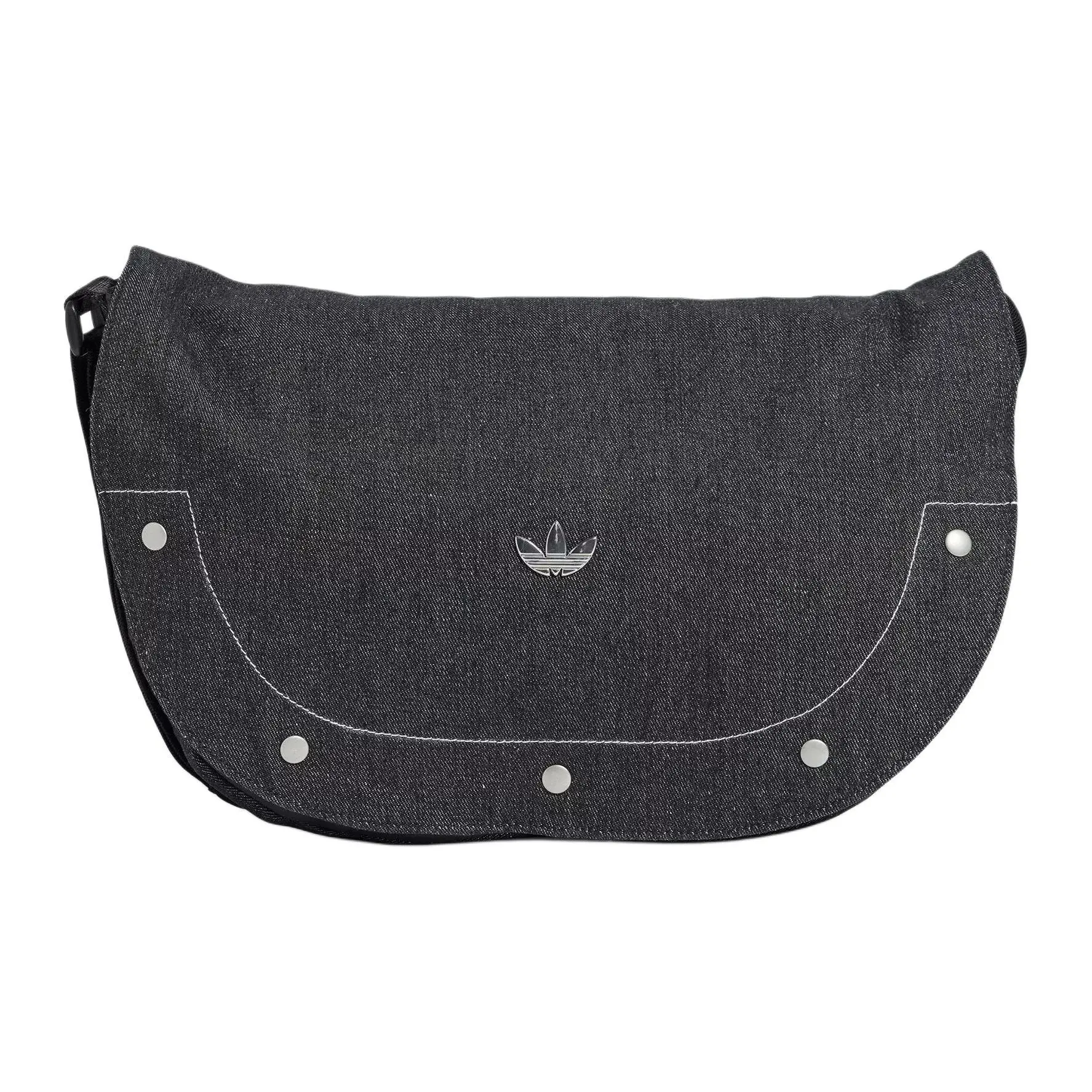 Adidas Originals Trefoil Cotton Crossbody Shoulder Bag for Women, Casual Style, Black