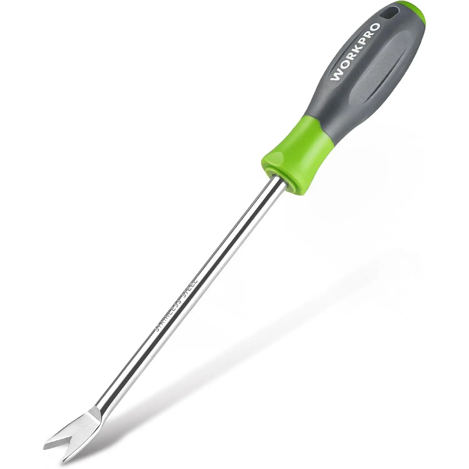 11.5" Dandelion Weeder Puller Tool with Soft Handle, Polished Stainless Steel Garden Weed Remover Tool, Two-Pronged Fork Weeder Tool for Lawn Farmland Transplant Gardening Plant ToolGift.