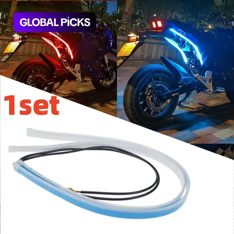 2pcs motorcycle turn signal decorative light strips flowing lights car lane changing light strips, LED daytime running lights, LED Bar Light, Car Light Embellishments, Auto Decorative Light, Led For Car