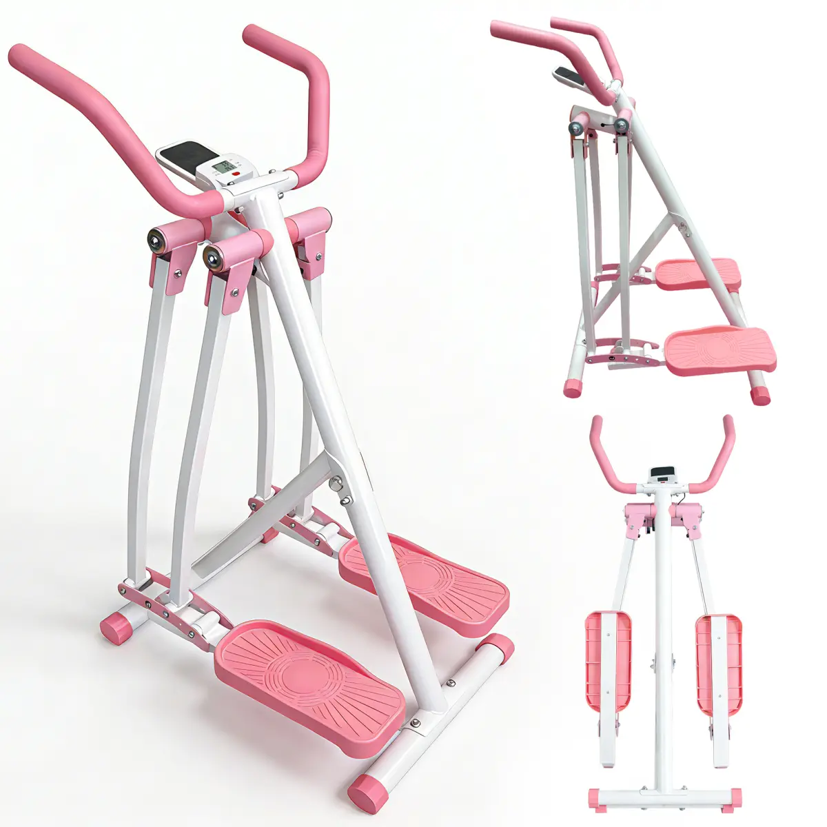 Air Walker Elliptical Trainer, Compact and Foldable Low-Impact Cardio Machine for Home, Joint-Friendly Exercise for Seniors & Beginners with Non-Slip Pedals & LCD Monitor, Recreational Fitness Equipment, Fitness Exercise Equipment, Easy To Store, Compact,