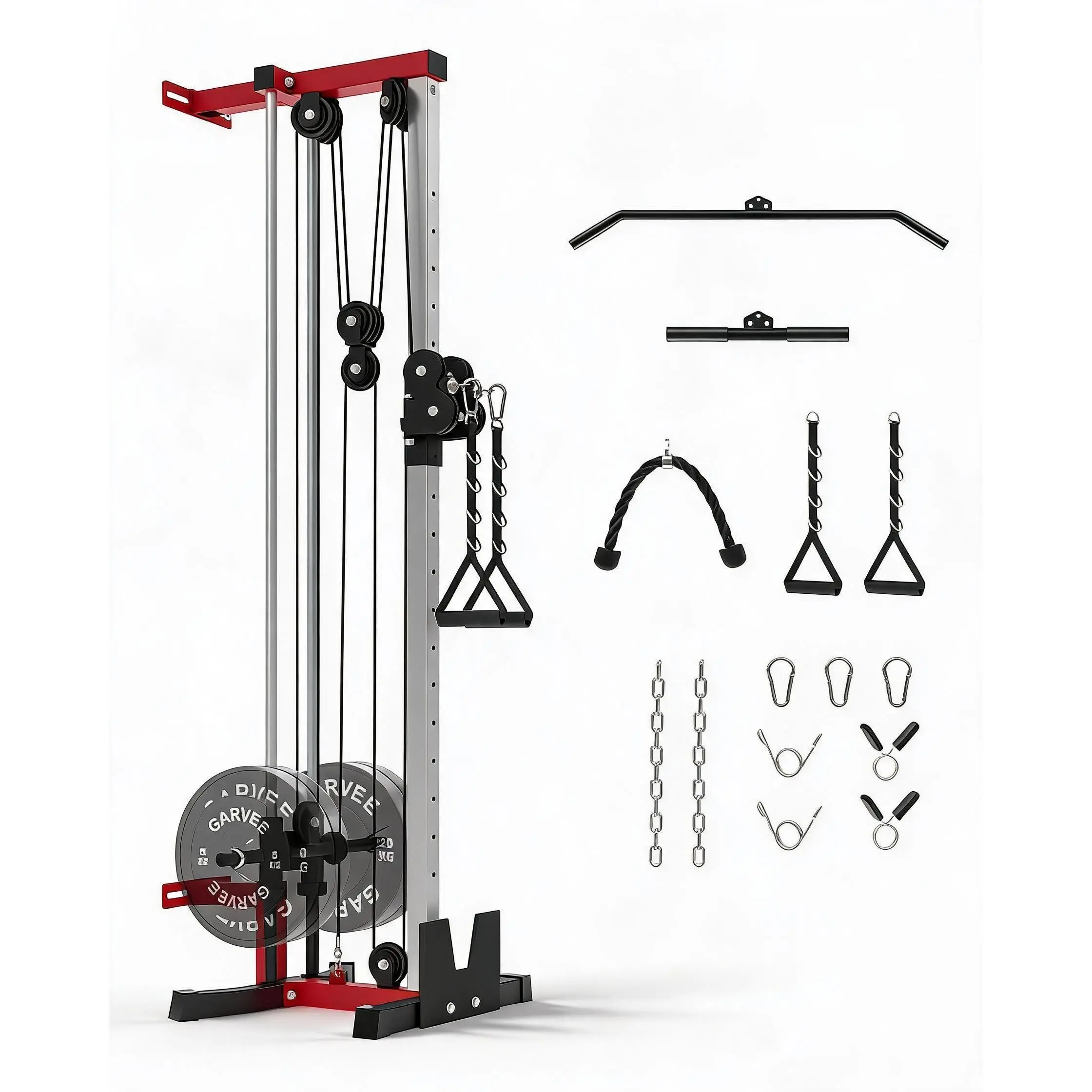 Wall Mount Cable Machine - 19 Positions, 400lb Capacity