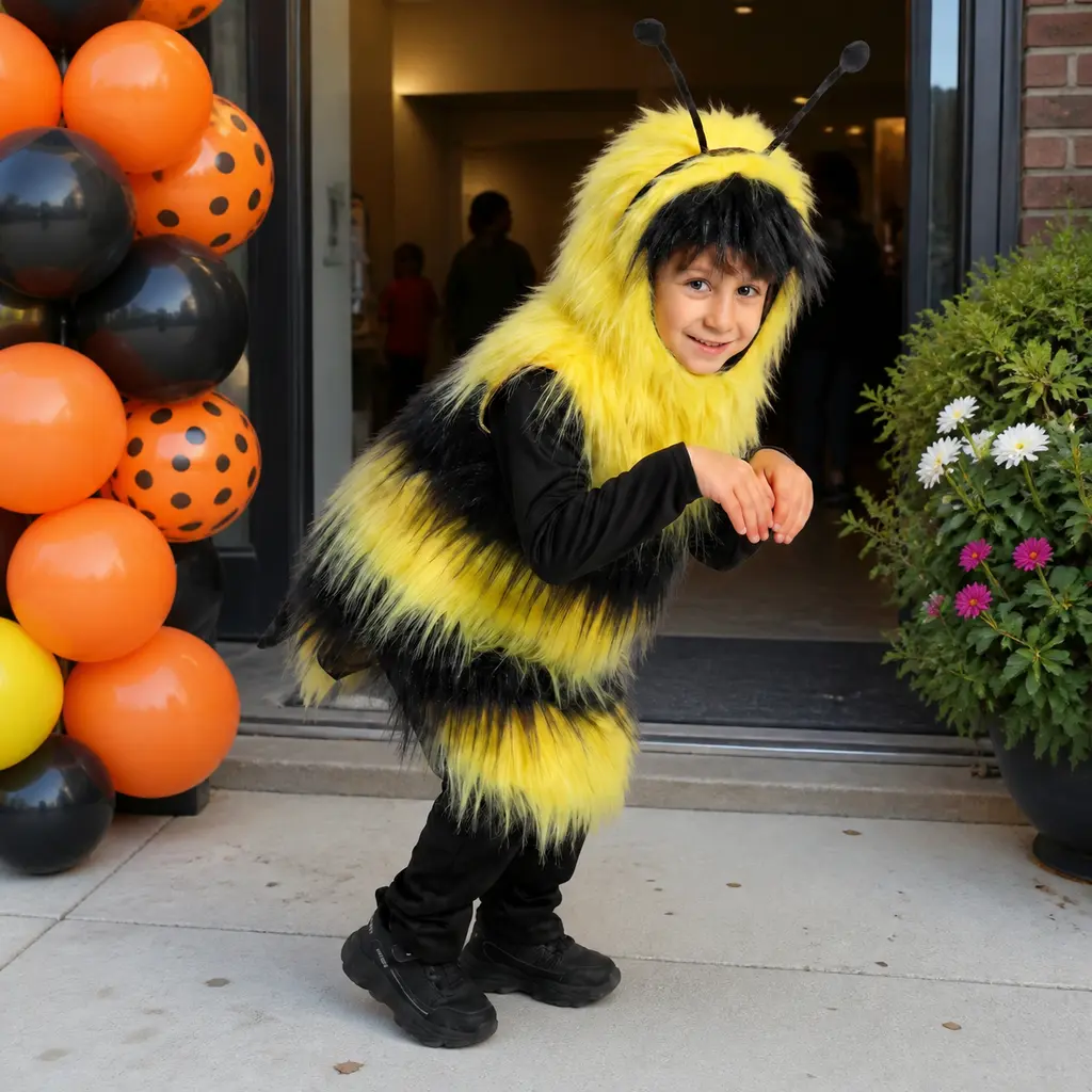 Kids Bumblebee Costume for Halloween, Animal Bee Dress Up Outfit for Party, School Performance & Role Play