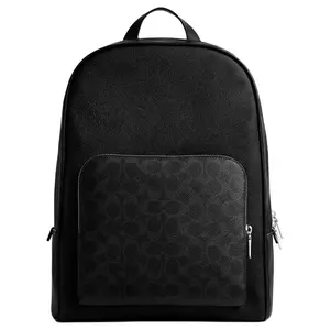 COACH Wade 29 Logo-Print Coated Canvas and Suede Backpack for Men, Large Size, Black