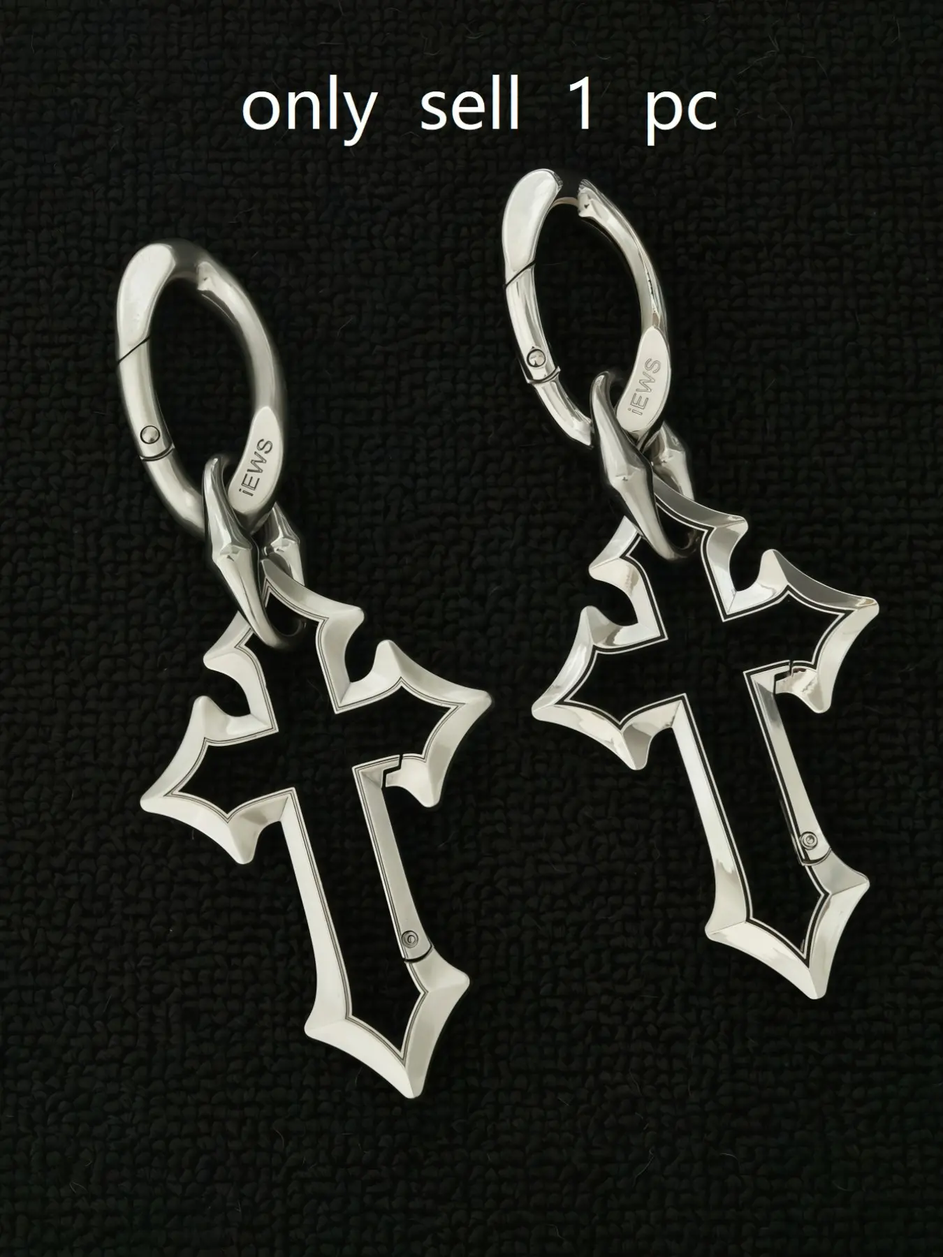 Punk Style Cross Keychain Pendant, Geometric Cross Design, Streetwear Hip Hop Waist Accessory, Valentine's Day Gift for Trendy Men and Women, Fashion Accessories, Fashionable Accessory