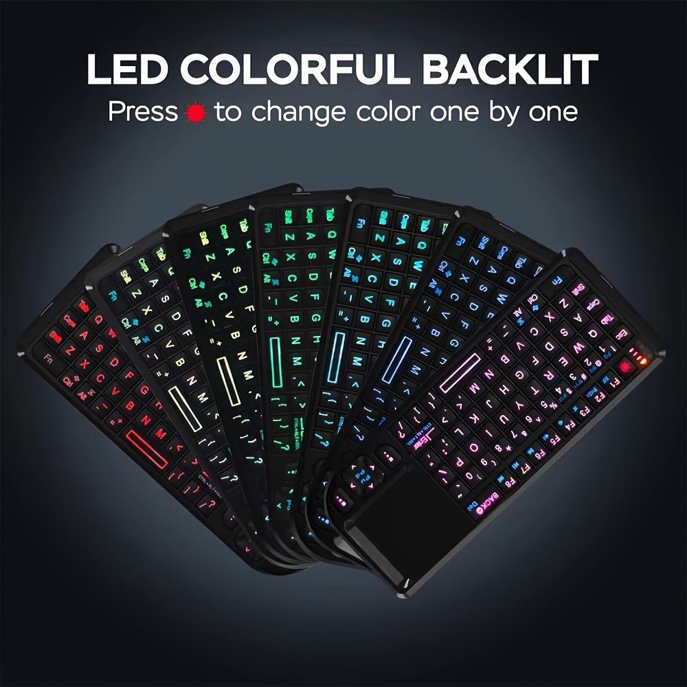 Mini Wireless Keyboard, Portable Rechargeable 2.4G Backlit Keyboard with Touchpad for PC, Mac and Smart TV, Multifunctional Keyboard #GLOBAL PICKS