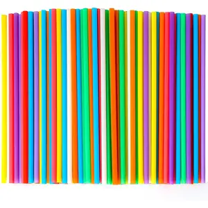 500 Pcs Colorful Disposable Drinking Plastic Straws.(0.23'' diameter and 8.26" long)-8 Colors