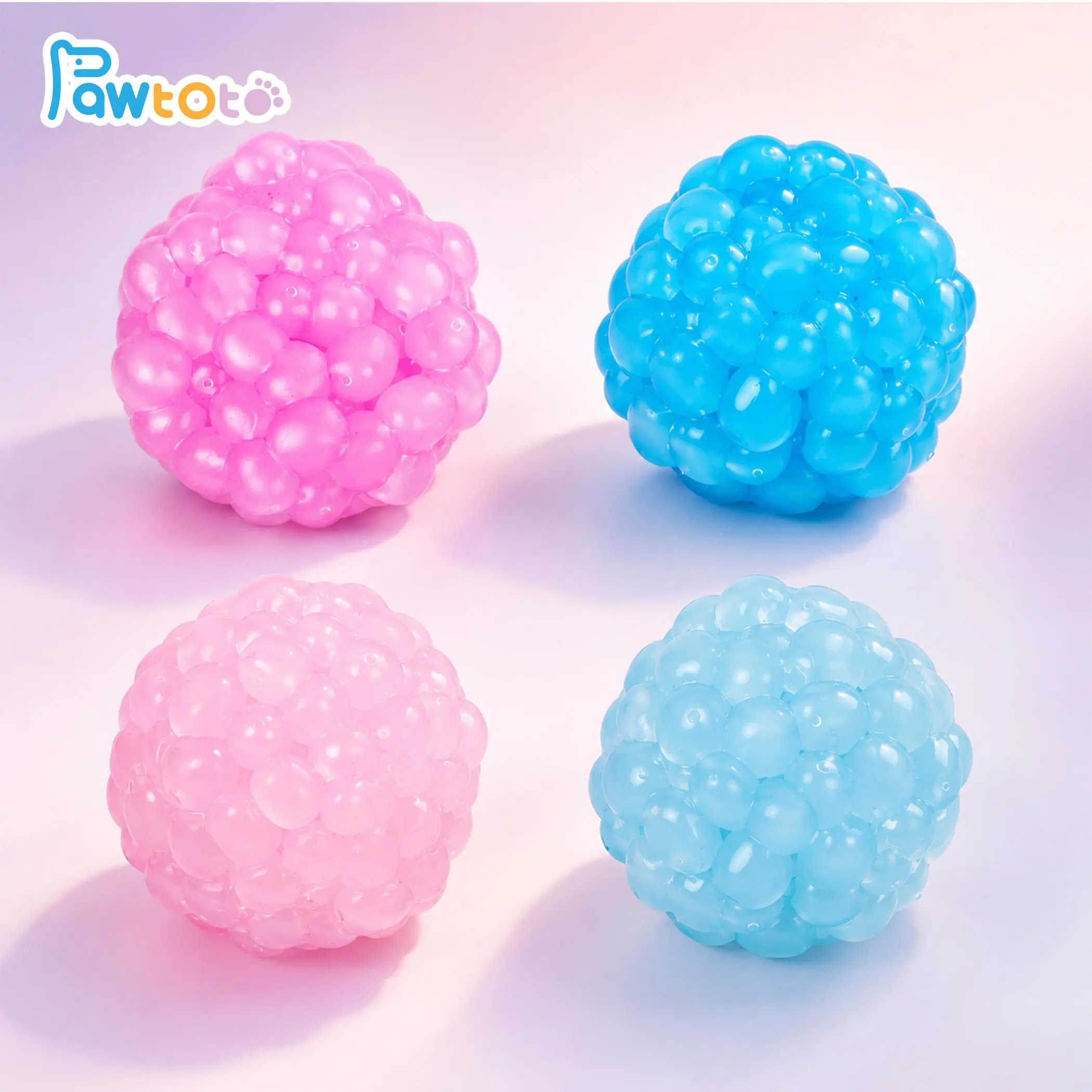 Pawtoto Grape Bead Stress Ball Sensory Toy, Stress Relief Toy, Fidget Toy, Creative Activity Gift for Teens & Adults