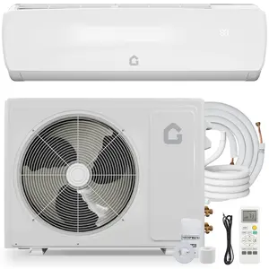 9000 BTU Ductless Mini Split Air Conditioner Heat Pump, 19 SEER2 Ultra Quiet 115V Inverter Unit, 3-in-1 Cooling Heating Dehumidifying, 42dB Low Noise Wall Mount AC, 10ft Pre-Charged Line Set, Modern White Design for Spaces Up to 450 Sq.Ft