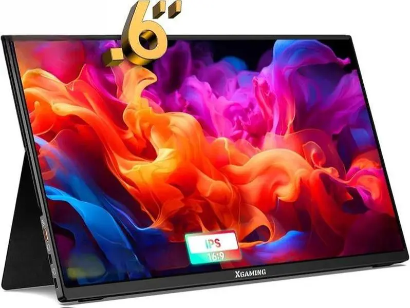 15.6'' Portable Monitor, 1080P FHD IPS Laptop Monitor with Case (Black)