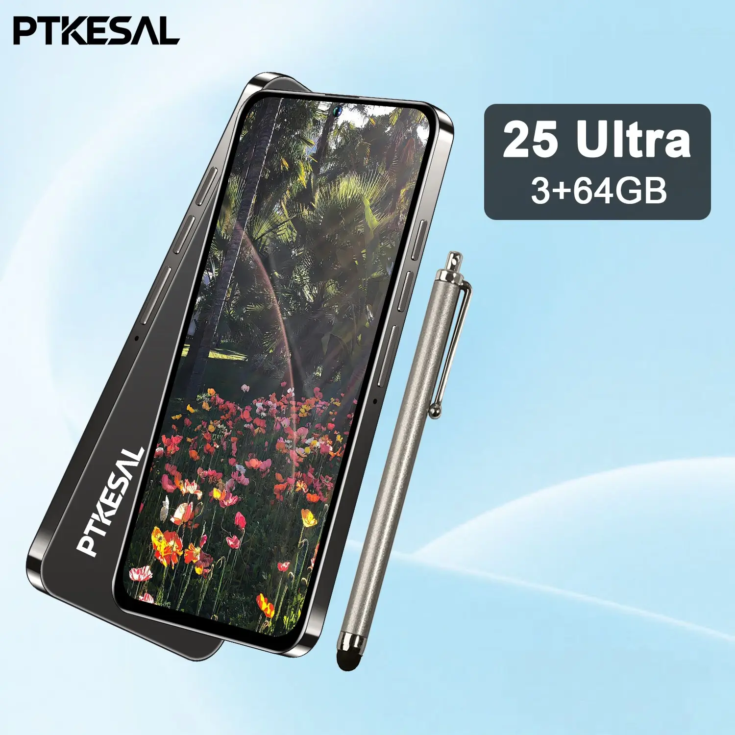 PTKESAL-25 Ultra 6.56 inch 720 × 1520 lightweight large screen 3800mAh long battery life 3GB+64GB MTK6739 500+13 million dual cameras Android 10.0 4G dual card dual standby Bluetooth WiFi commuting companion
