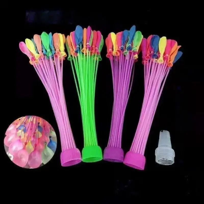 555 PCS Water Balloons, Mini Multicolor Latex Toys with Quick-Fill Tube Design, Self-Sealing for Kids' Casual Party and Pool Games, Pool Parties, Fun, Bright Colors, Hose Adapter, Backyard Water Fights, Bulk Pack