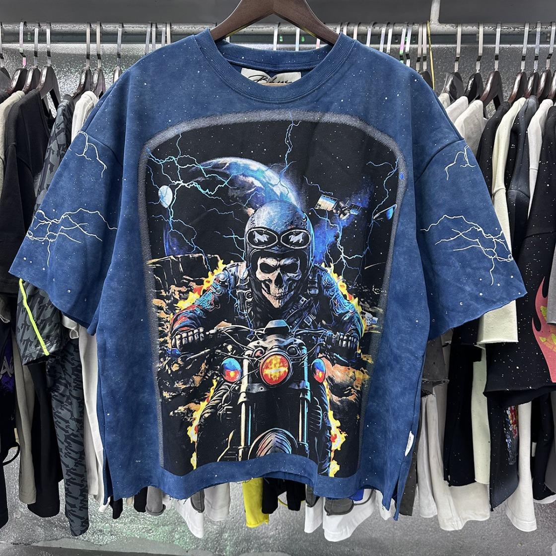 Sparkling Rhinestone Crew Neck T-Shirt, Unisex Loose Cotton Summer Tee, Plus Size, Bling Character Print, Washed Gray Full Diamond Cropped Top for Men Women