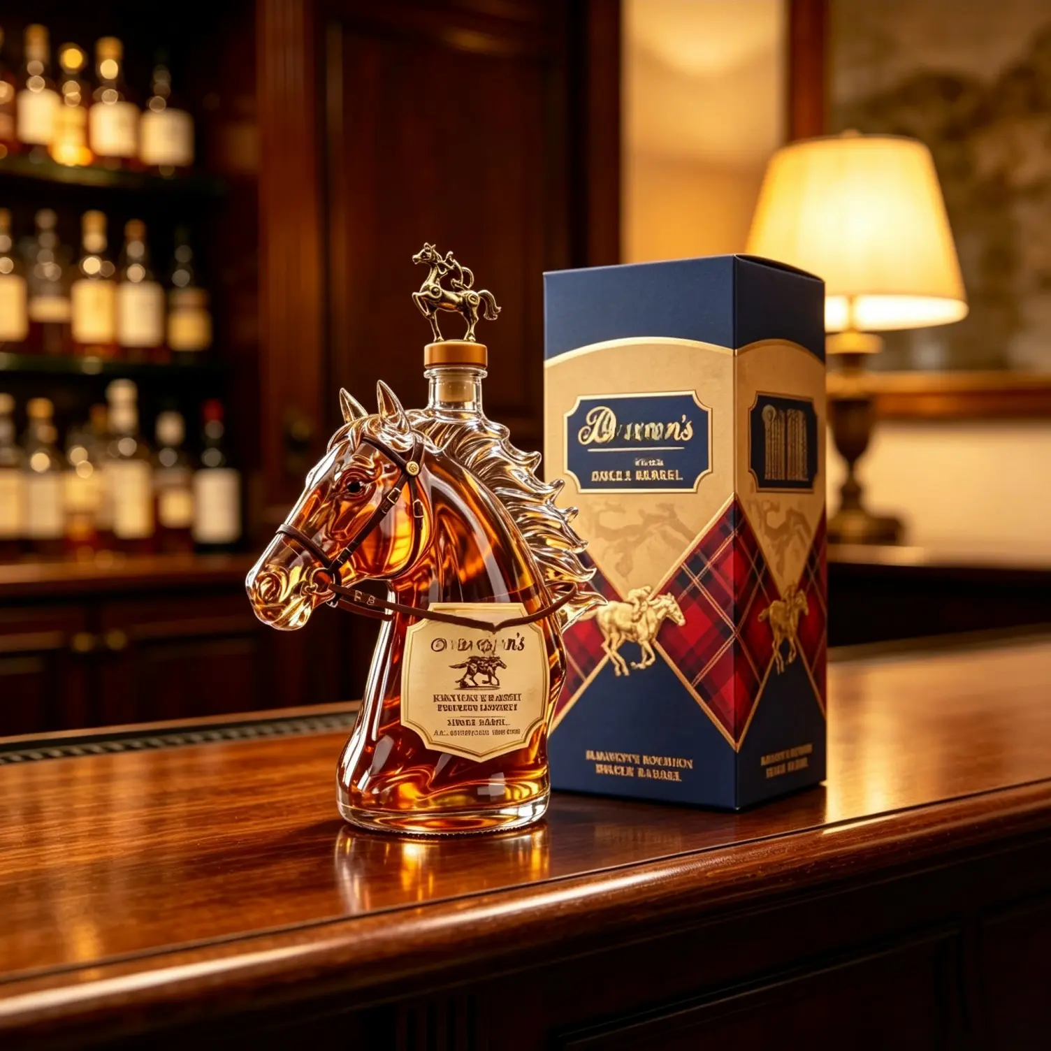 Artisan Crafted Horse Shaped Glass Liquor Bottle 350ML, Food Safe High Temp Resistant Borosilicate Vessel, Ideal Gift for Whiskey Enthusiasts, Horse Head Bottle