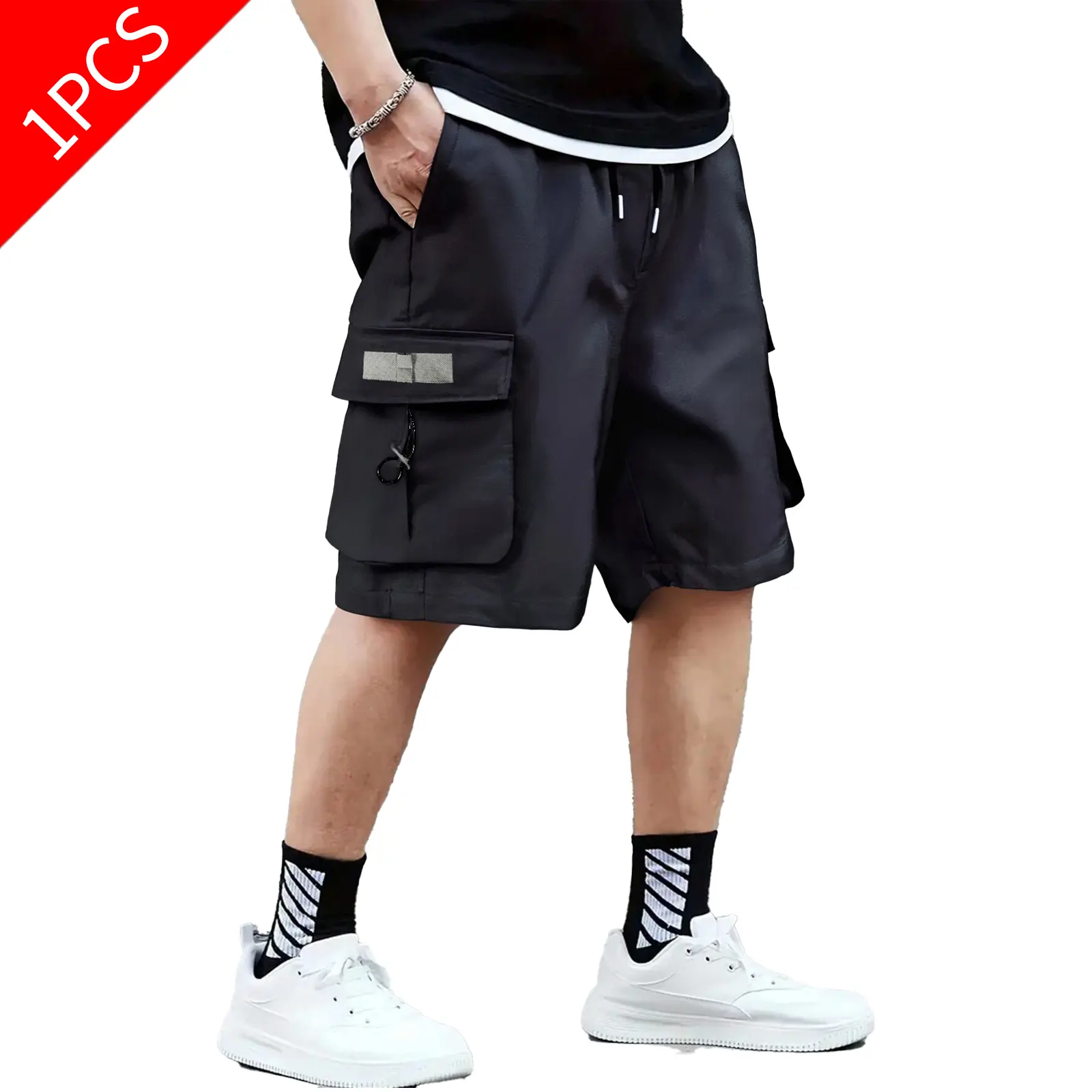 Elastic Waist Work Pants for Men Inspired Utility Shorts, essential shorts men, bottom clothes, clearance sale, fits for men, summer mens clothing, going out outfit,back to school,back to school haul
