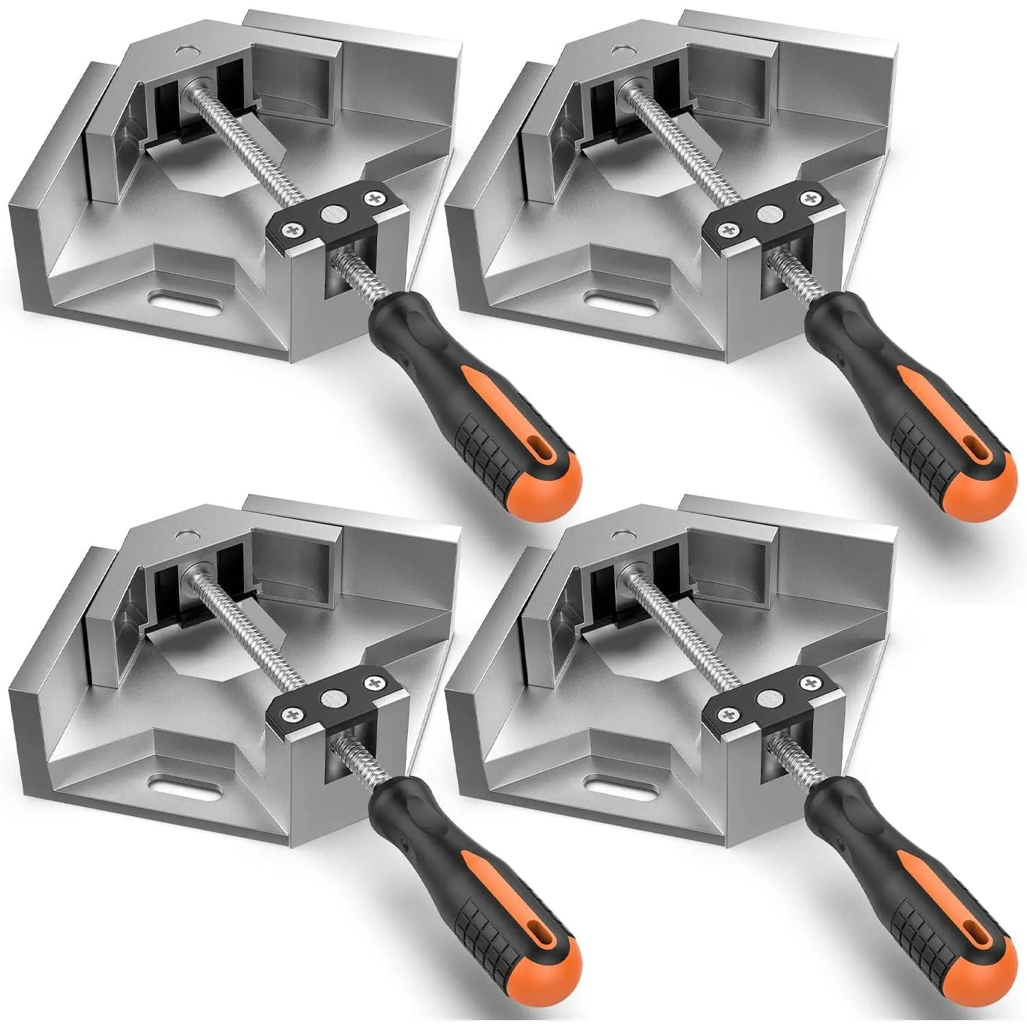 Right Angle Clamp, [4 PACK] Single Handle 90 °   Aluminum Alloy Corner Clamp, Clamps  Woodworking Adjustable Swing Jaw, Woodworking Tools Photo Frame Vise Holder, Gifts  Men Dad