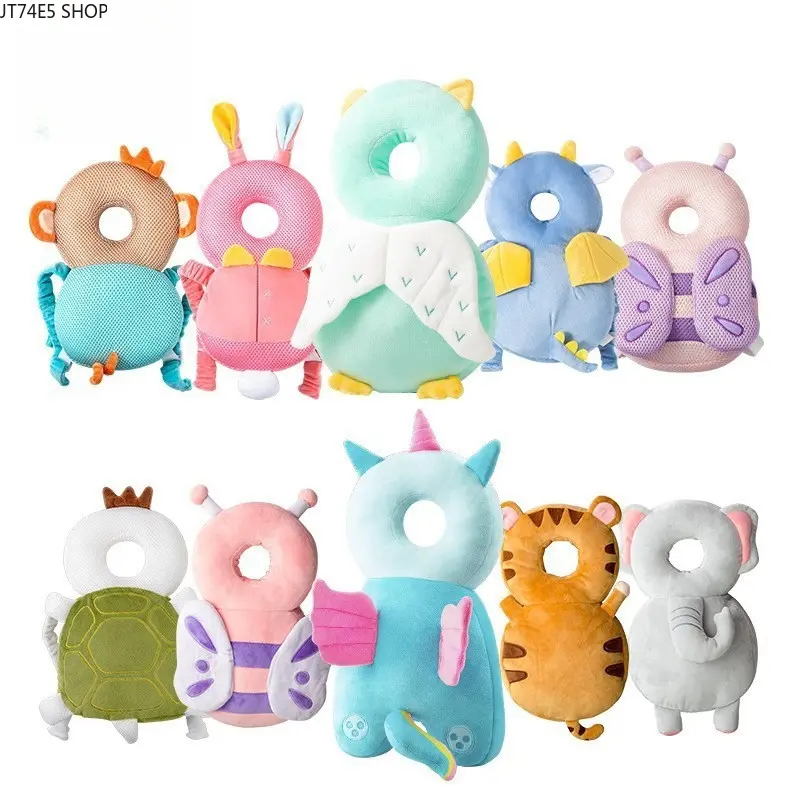 Baby Head Protector - Cute Cartoon Shapes, Shock-Absorbing Sponge for Impact Buffering, Adjustable Strap for Walking Learning, Breathable Fabric, Circumference-Friendly Fit