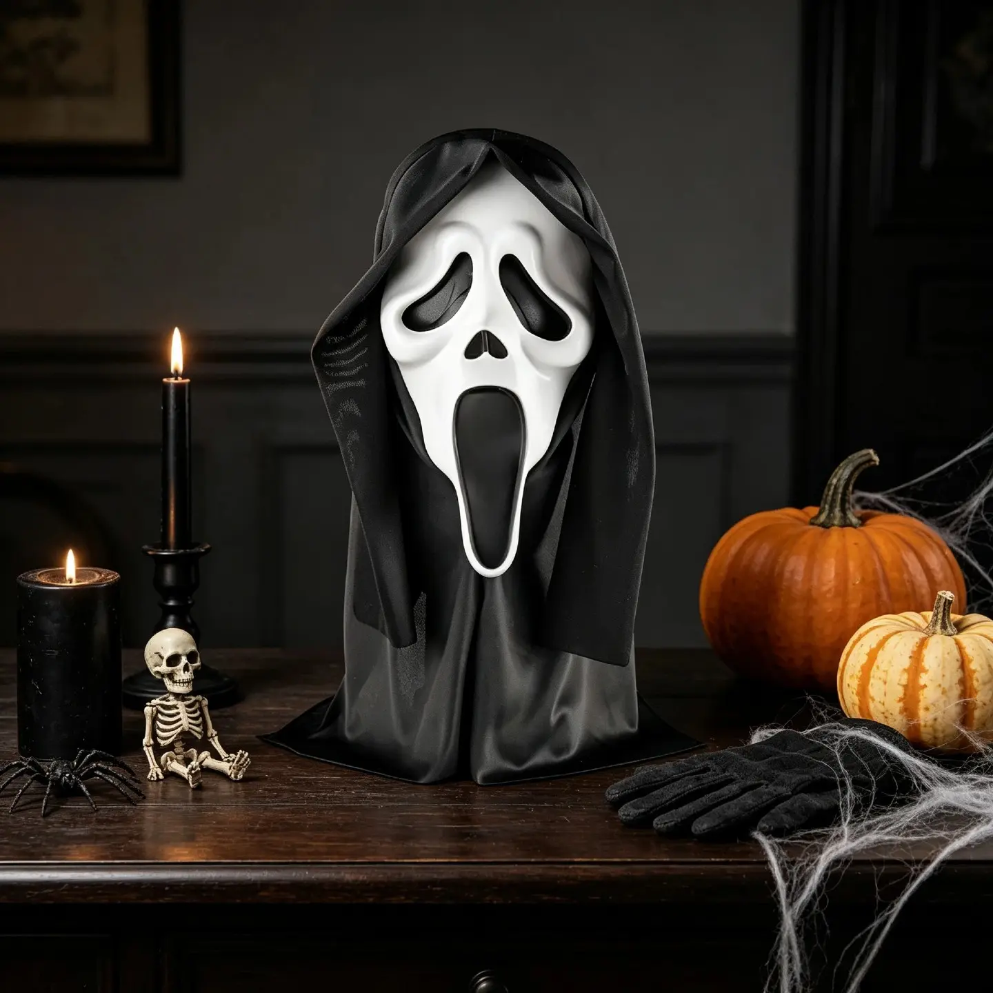 1PC Adult Scream Spooky Horror Mask, Halloween Party Cosplay Costume Decor Prop，Costume Prop, Party Decoration, Halloween Party Supplies, Party Props