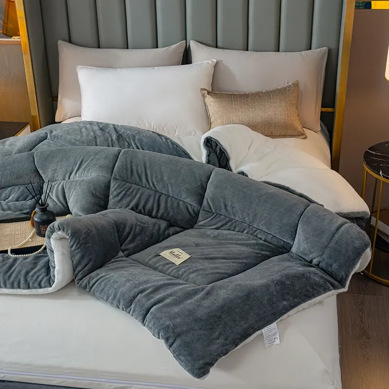 Must-have for Cold Winter, No More Cold Bed, Double-sided Ultra Soft Warm Milk Velvet & Lamb Wool, Instant Warm Touch Duvet, Cozy Warm Bedding