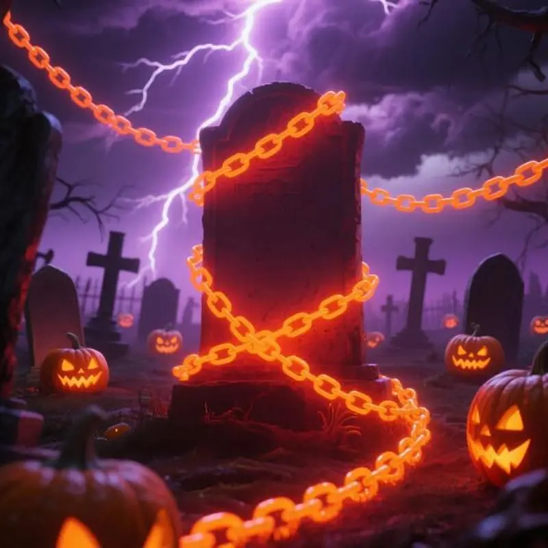 Halloween Chain Lights String, 8 Lighting Modes Atmosphere Decorative Waterproof Glowing Props, Ideal for Halloween Party Haunted Yard Horror Decoration, Halloween Decorations Outdoor