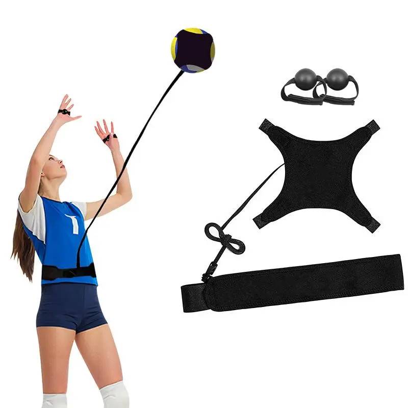 Volleyball Training Rebounder with Adjustable Belt and Elastic Cord - Solo Serving Practice Aid for Indoor/Beach Use