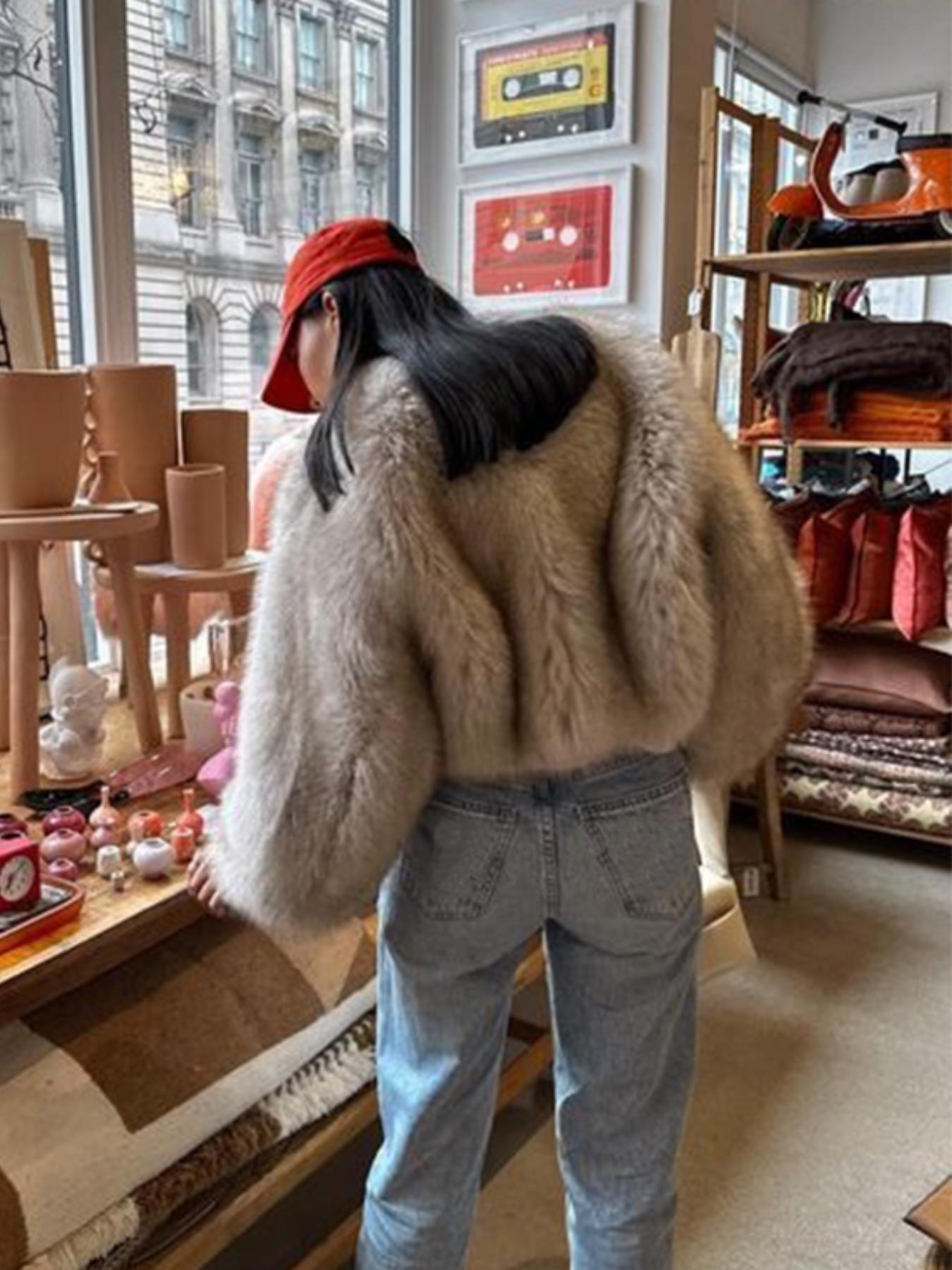 Women's Solid Color Faux Fur Jacket, Casual Long Sleeve Open Front Outerwear for Fall & Winter, Women's Coats for Daily Wear