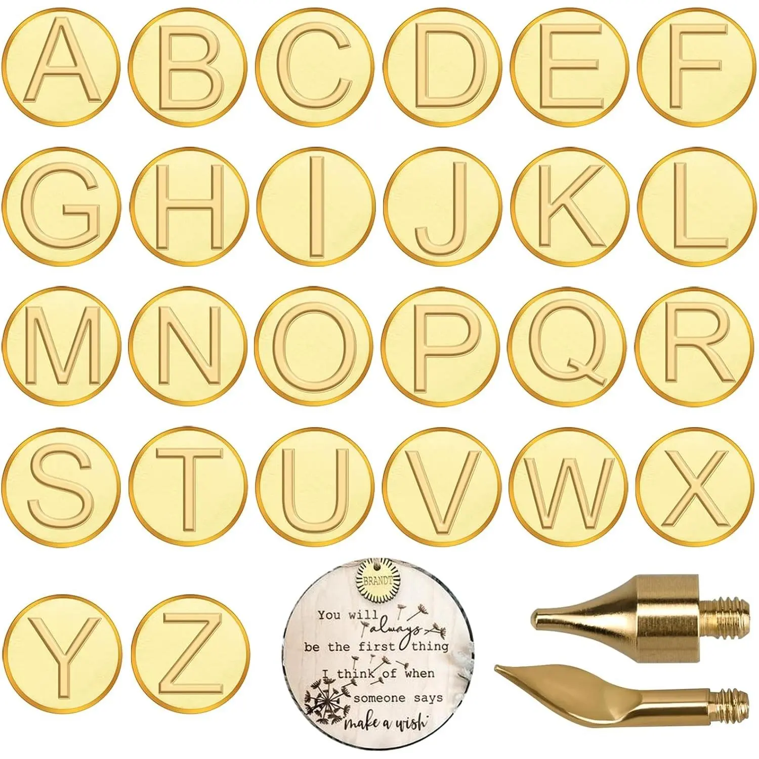 Wood Burning Tips Letters Alphabet Template for Embossing and Carving Crafts