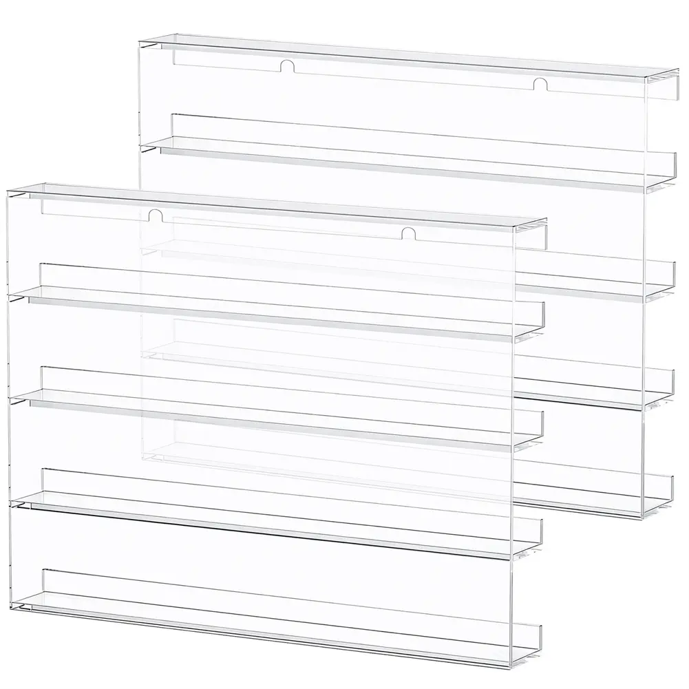 Acrylic Display Protector Case Clear 32 Slots Figure Display Shelf for Countertop Or Wall-Mount, Mini Collection Case, Figure Holder Stand, 2 Pack