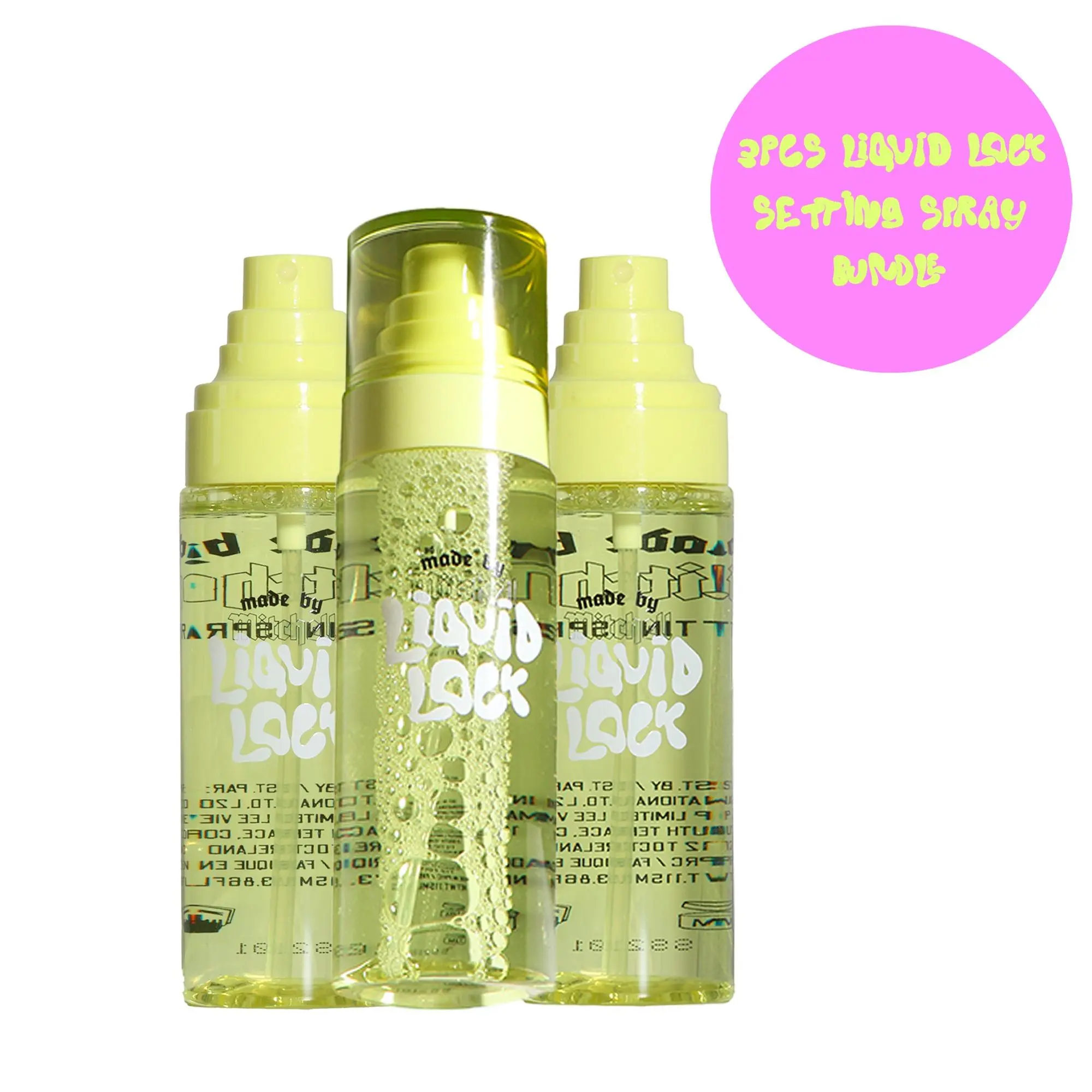 3pcs LIQUID LOCK SETTING SPRAY BUNDLES - Made by Mitchell Makeup Setting Spray