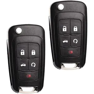 Flip Key Fob Replacement Fits for Chevy Equinox Camaro 2010-2019 Cruze Malibu Impala Sonic GMC Terrain Buick Lacrosse Regal Verano Encore Keyless Entry Remote Control 2 Sets