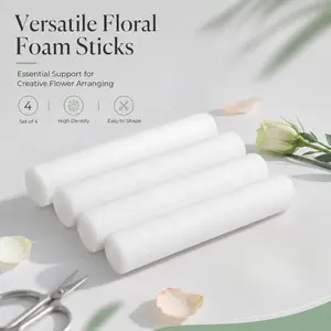 4 Pack Round Floral Foam Cylinder Sticks, High Density Dry Flower Arrangement Foam Rod for DIY Bouquet Craft