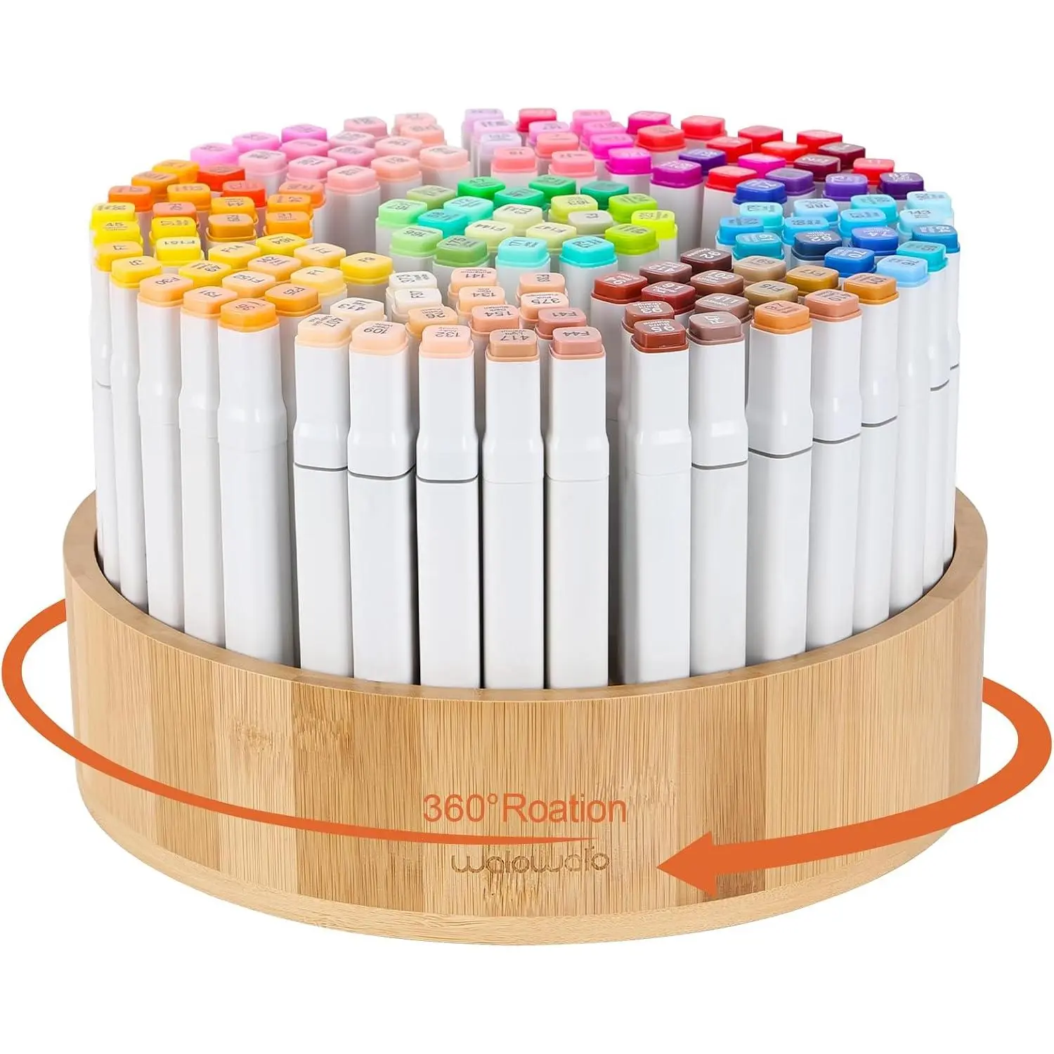 Synthetic Rotating Desk Organizer with Silent Spin Rotating Base, 10-Inch Large Size, 10 Compartments, Holds Many (140+ Markers, 750+ Pencils) for Office, Classroom