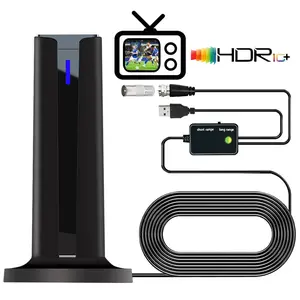 6000 Miles 25DBI Digital Antenna for Smart TV Indoor with 3M-Stick Base, 360°&Long Range Reception 4k 1080p for Local Channels