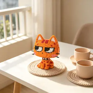 Big Eye Cat 3D Puzzle Building Block Decor, Perfect for Home Office Shelves, Party Decor, Ideal Gift for Holidays