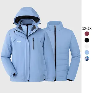 2025 NEW Women's 3 in 1 Plus Size Winter Coats Waterproof Ski Jacket Hooded Snowboarding Jacket  giftideas christmasgift