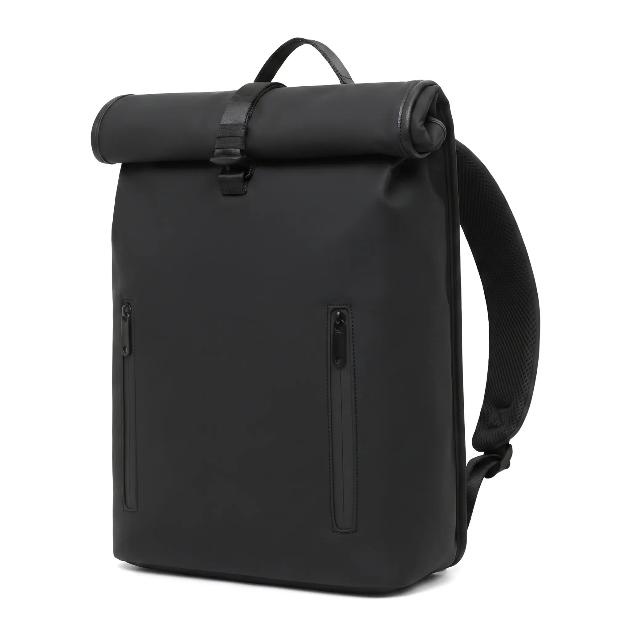 Unisex Chic Synthetic Travel Laptop Backpack - Waterproof Expandable Nylon Commuter Bag, Adjustable Curved Strap, 15-in Sleeve, 45x32x15cm High-Capacity, Ideal for Business/School, Roll-Top & Rolling Element Casual Daypack